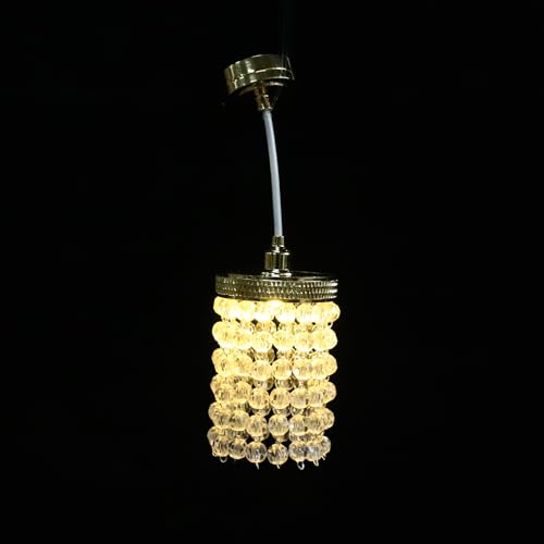Maison de poupée suspension dorée pour décorer votre salon miniature