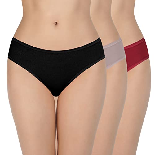 Image of Amante Solid Low Rise Cotton Bikini Panty Pack(Pack of 3)