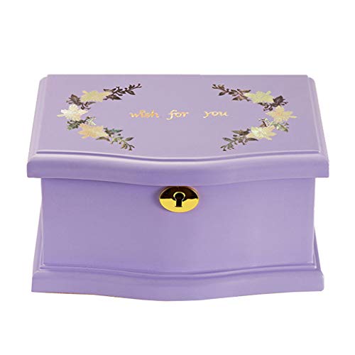 LIYANSSH - Cajas para joyas Ángel Musical con Tornillo de ala Vajilla de Laca Armario Musical de Madera Caja de joyería con Cerradura con Llave, Espejo de vanidad Incorporado - Método de Cuerda