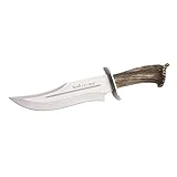 muela lobo 23a Con funda de piel incluida CUCHILLERIAALBACETE Muela Cuchillo de Caza LOBO-23S con Piedra de afilar de Regalo