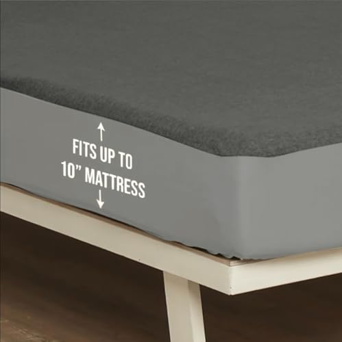 Image of Wakefit Waterproof Terry Cotton Feel Mattress Protector | Machine Washable, Super Soft Breathable, Hypoallergenic Mattress Cover Single Size - 78x36 inch (Alloy Grey)
