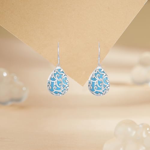 Filigree/Star Moon Sun/Birthstone Infinity/Turquoise/Moonstone/Moon Phase/Evil Eye Earrings for Women Irish Jewelry 925 Sterling Silver Dangle Earrings Earrings Gifts for Women Wife3