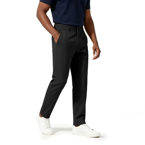 WANMINHAI Mens Chino Pants, Khaki Cotton Casual Slacks, Classic