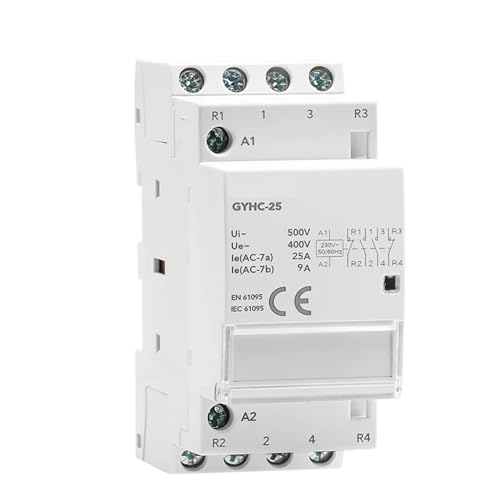 Contacteur domotique AC230V 4P 25A 4NC pour gestion chauffage et délesteur rail DIN