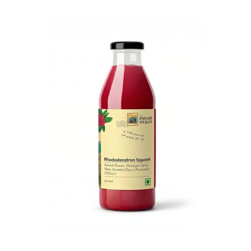 Image of MY PAHADI DUKAN (MPD) Buransh Sanjivni Flower Juice 300ml | No Sugar Added | No Artificial Colors | Himalayan Wellness Drink | Rich in Antioxidants & Vitamin C | Natural Rhododendron Squash