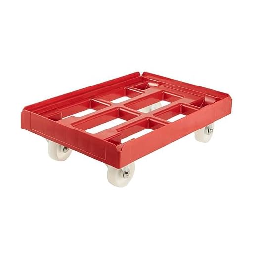 keeeper Rolf Plataforma con Ruedas para Transporte de Cajas o cestas, Carga máxima: 300 kg, Rojo, 61 x 41 x 19 cm