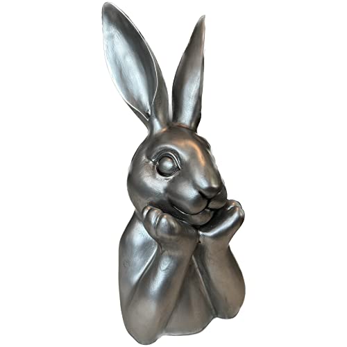 presentis HASENBÜSTE Osterhase Deko Ben 35 cm Silber Altsilber Osterdeko