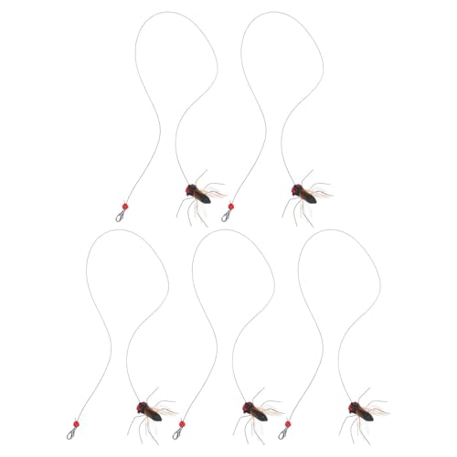 ARTSEWPLY Recambios de Juguete para Varita de Gato Cabezas de Insecto Realistas, 5 Piezas, Accesorio Interactivo para Enriquecimiento y Juego en Interiores, Compatible Varitas Estándar