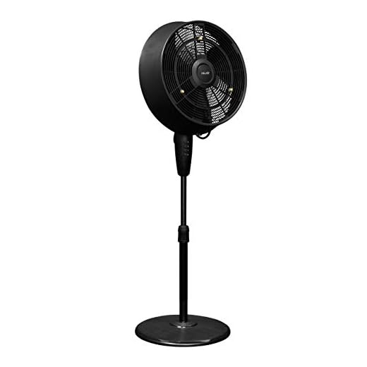 NewAir, AF-520B, Outdoor Misting Oscillating Pedestal Fan with Five Gentle Mist Nozzles, 500 Square Foot Effective Range, Black