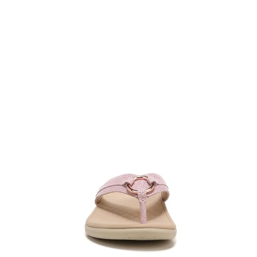 Vionic Women's Rest Aloe Toe Post Sandals- Supportive Everyday Flip Flop Sandals That Includes an Orthotic Insole and Cushioned Outsole for Arch Support, Peach Leather 6 Medium by Vionic - Used condition - Image 8