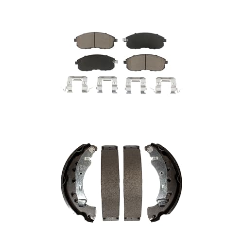 Transit Auto Front Rear Ceramic Brake Pads And Drum Shoes Kit Replacement For 2013-2019 Nissan Sentra KCN-100337 by Transit Auto - Used condition - CA$54.98