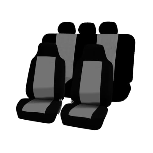 CGEAMDY 7 Piezas Protector Universal para Asiento de Coche, Protector de Asiento Delantero para Conductor y Copiloto, Fundas Coche Asientos Accesorios Universales para Camión Transportar(Negro+Gris)