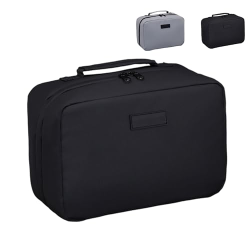 Elite Accordion Toiletry Bag, Men's Accordion Toiletry Bag With Dry, Wet & Dry Separation Pouches, Easy-Clean Washable Travel Case (Black)