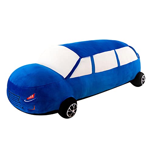 Image of Car Plush Toy Soft Stuffed Car Plush Pillow Toy CuteTractor Cartoon Throw Pillow Plushie Gifts for Kids Birthday Christmas Party (Long Sedan)