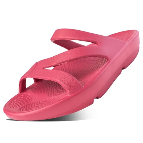 HUHV Recovery Comfort Sandals- Orthopedic Flip-Flop and Slide Sandals with Arch Support and Extra Cushion EVA Footbed for Men and Women