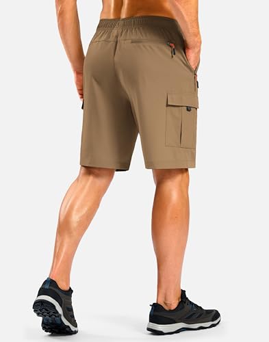 Image of Pudolla Men's Hiking Cargo Shorts with 5 Pockets Lightweight Casual Shorts