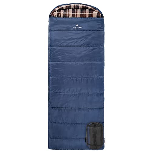 TETON Sports Celsius XL -32C/-25F Sleeping Bag; Cold Weather Sleeping Bag; Great for Family Camping; Free Compression Sack Blue - Right Zip