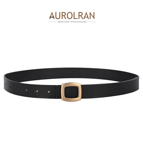 Image of Aurolran Women's Leather Belt with Buckle - Ideal for Dresses, Jeans, and Coats
