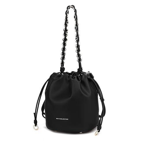 Image of MKF Collection Crossbody Bucket Bag for Women, Vegan Leather Drawstring Hobo Shoulder Bags Handbag Purse by Mia K