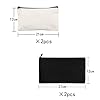 2 Pcs Canvas Makeup Bags,Multipurpose Canvas Pouch Bags with Zipper,Pencil Bag,for Painting Travel DIY Craft School Toiletry Stationary Storage (Black,8.27×4.72Inch) #1