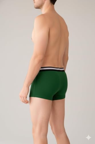 Image of Men's Bamboo Trunks Underwear | Ultra Soft & Breathable Innerwear for Men | Moisture Wicking, Anti-Odour, Stretch Fit | Hunter Green