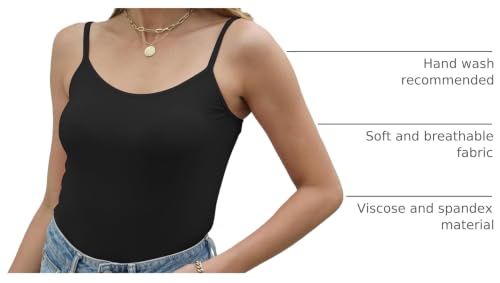 Image of BQTQ 5 Pcs Women's Camisole Tank Top Undershirt Spaghetti Strap Basic Camisoles