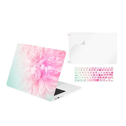 TOP CASE - 3 in 1 Variety Bundle Graphics Rubberized Hard Case + Keyboard Cover + Screen Protector Compatible MacBook Air 13