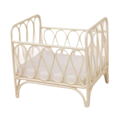 BEALIFE Cuna en Miniatura para casa de muñecas. Añade Encanto a Cualquier área de Juegos Infantiles, escenas Bodas o panaderías. Muebles para Cuna casa muñecas, Accesorios Juguete.