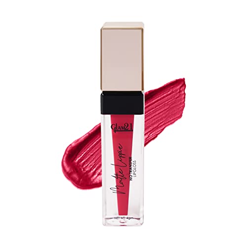 Image of Glam21 Matte Lippie No Transfer Lip Gloss | Lightweight and comfortable| Creamy Matte Formula - 4 gm | Maroon Love-04