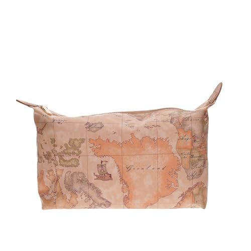 Alviero Martini 1A Classe Pochette Pratica E Versatile Portatutto In Tessuto Stampato Con Cartina Geografica Geo Soft Con Cuciture A Contrasto E Chius