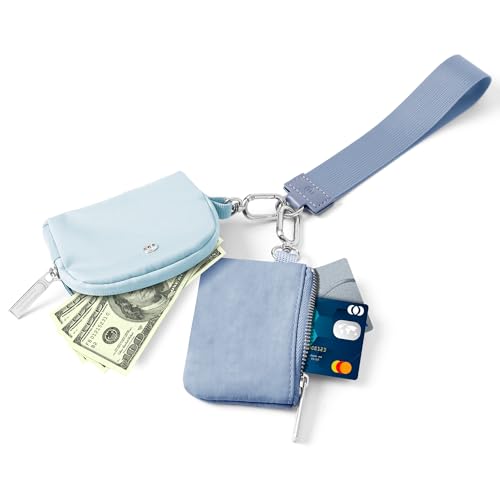 Image of Mum's Memory Mini Zip Around Wristlet Wallets for Women -KeyChain Wallet with Detachable Dual Pouch Wristlet -Key Chain Coin Purse Small Wallets