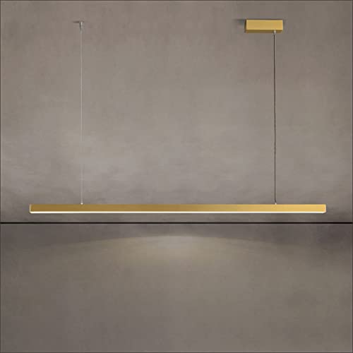 Chandelier linéaire suspendu pour îlot de cuisine luminaire long minimaliste 4000K