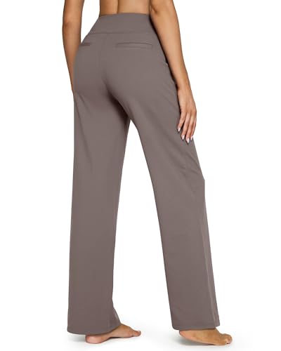 Image of G4Free EverGoing Yoga Pants Women Wide Leg Pants with Pockets High Waist Stretch Dress Casual Sweatpants Petite /Regular /Tall