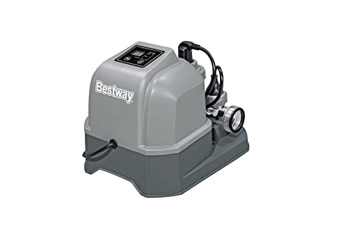 Bestway Flowclear Hydrogenic 6 G/H Digital Self Cleaning Saltwater Chlorinator with Adapters and pH Test Strips for Above Ground Swimming Pool
