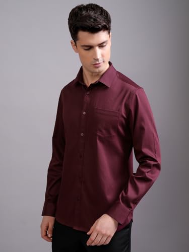 Image of Highlander Men's Slim Fit Formal Shirt | Solid Formal Shirt for Men | Comfortable Fabric | Stylish Design for Everyday Use & Office Wear