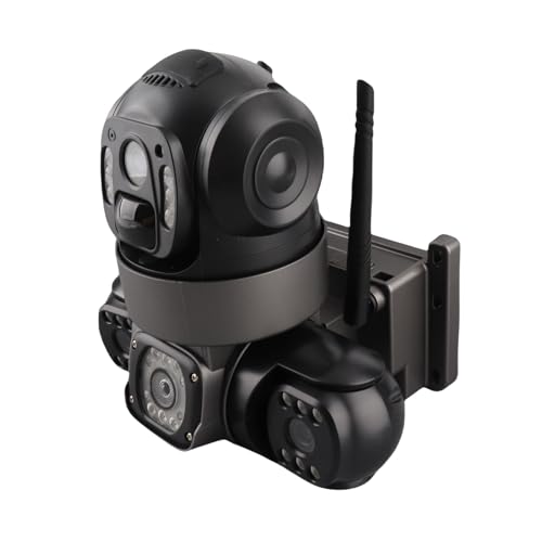 Dpofirs Telecamera di Sicurezza da Esterno con Triplo Obiettivo, a 3 Telecamere 2K con Vista a 360°, Pannello Solare da 8 W, Batteria da 8000 MAh, Rilevamento del Movimento AI,