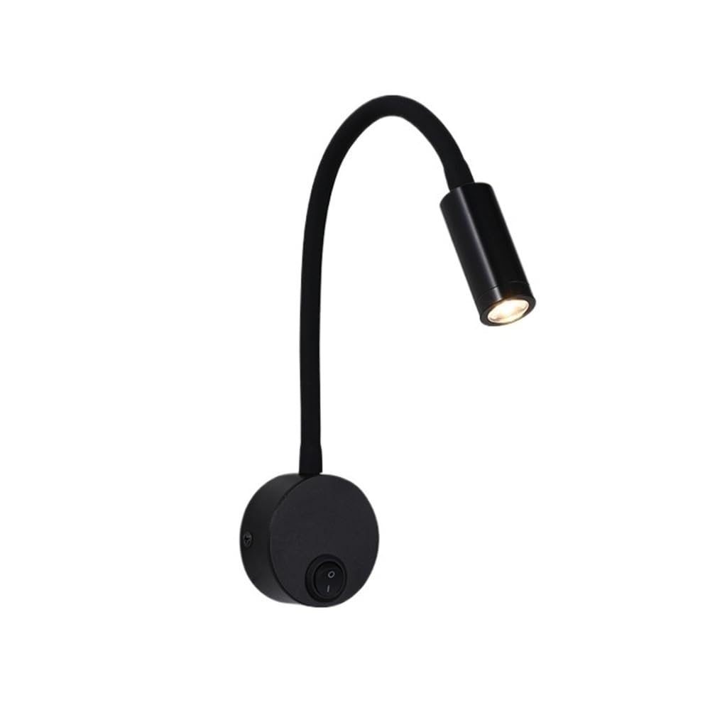 Aplique de pared LED de lectura dorado de 3W con brazo flexible y de tensión de 85-265V