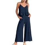 LYDWFCOL Women Cotton Linen Summer 2 Piece Sets...