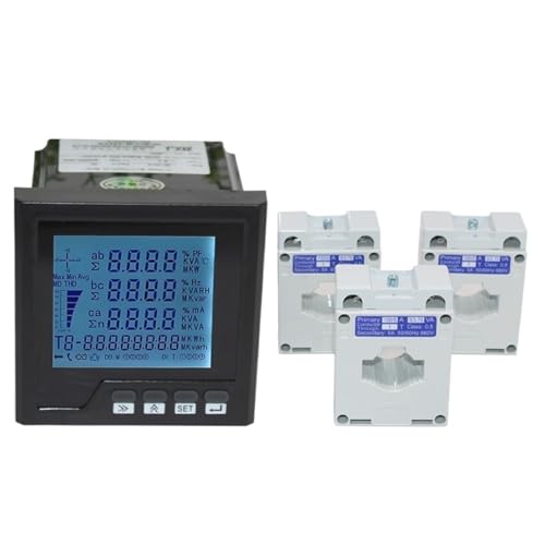 Analizador de panel multifunción trifásico 4 hilos con RS485 para medición de kWh y corriente 2