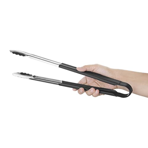 Hygiplas Stainless Steel Black Serving Tong 405mm - Colour Coded, Non-Slip Grip, Long Handle HC848 - Image 2