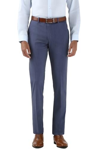 Image of Peter England Men Mid Rise Slim Fit Flat Front Trouser