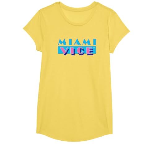 Miami Vice Logo T-Shirt, Girls, Lemon Yellow, Medium