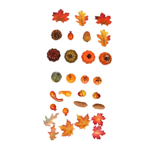 Cabilock 2 Sets Artificial Pumpkin Acorn Pine Props Photo Props Pumpkin Acorn Props Maple Leaf Props Maple Leaf Ornaments Autumn Artificial Props Simulated Pumpkin Maple Leaf Model