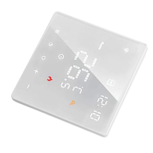 Jeffergarden Thermostat Domestique Wifi, Contrôleur Programmable Intelligent, écran Tactile, Fil C Requis pour une Utilisation en Intérieur avec Détection Automatique et Large Plage de Température