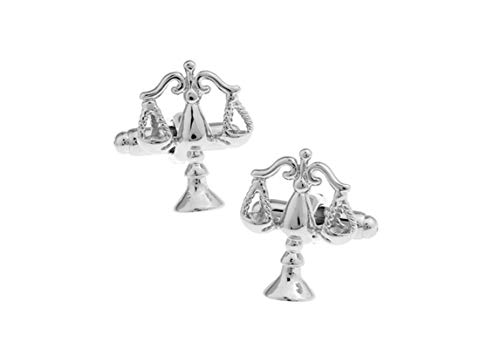 Mancuernillas Libra plateadas para camisa de esmoquin