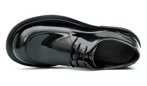 Santimon Mens Dress Shoes Casual Oxfords Patent Leather Debry Fashion Business Prom Formal Wedding Square Toe Walking Shoes for Men4