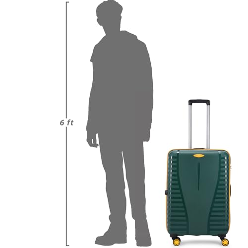 Image of Aristocrat 2 Pc Airpro Plus Set Cabin 55Cm(Small) Check-in 66Cm(Medium) 8 Wheel Spinners Trolley Bags for Travel Hard Case Luggage, Lightweight Bag with TSA Lock & Anti-Theft Zipper(Green)