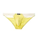 Denim Corset Top For Women 2024 Fashion Sexy Underwear For Men Leak Ass Underclothes Low Waist Breathable Bulge Pouch Panties Casual Cheeky Underpants 2-Yellow Large