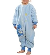 SEAUR Baby Pyjama Flanell Schlafsack mit Füßen 3,0 Tog Schlafstrampler Overall Kuschelig Warm Sch...