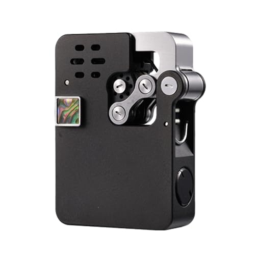 Encendedor mecánico negro clásico de latón hueco miniatura 1